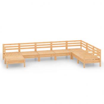 8-tlg. Garten-Lounge-Set Massivholz Kiefer