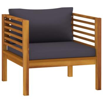 6-tlg. Garten-Lounge-Set mit Auflage Massivholz Akazie