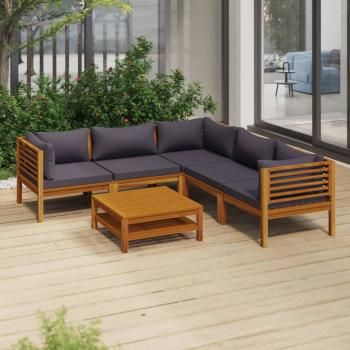 ARDEBO.de - 6-tlg. Garten-Lounge-Set mit Auflage Massivholz Akazie