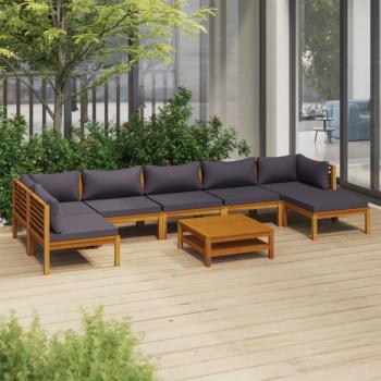 ARDEBO.de - 8-tlg. Garten-Lounge-Set mit Auflage Massivholz Akazie
