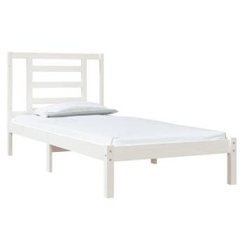 Massivholzbett ohne Matratze Weiß 90x200 cm Kiefernholz