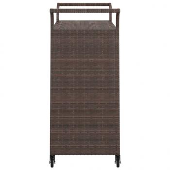 Barwagen mit Schublade Braun 100x45x97 cm Poly Rattan  