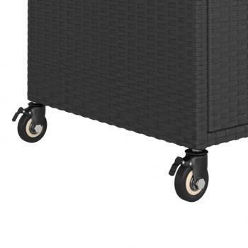 Barwagen mit Schublade Schwarz 100x45x97 cm Poly Rattan  