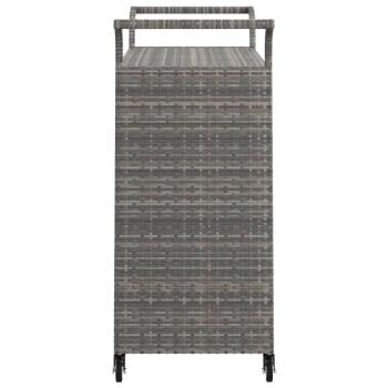 Barwagen mit Schublade Grau 100x45x97 cm Poly Rattan  