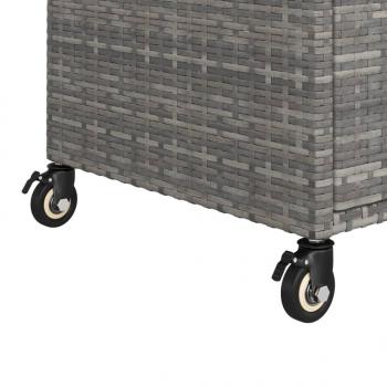 Barwagen mit Schublade Grau 100x45x97 cm Poly Rattan  