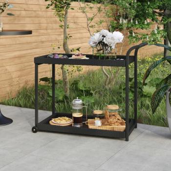 ARDEBO.de - Barwagen Schwarz 100x45x83 cm Poly Rattan