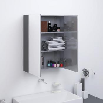 ARDEBO.de - Bad-Spiegelschrank 60x15x75 cm MDF Glänzendes Grau