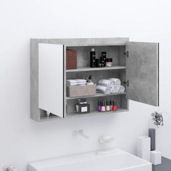 ARDEBO.de - Spiegelschrank fürs Bad 80x15x60 cm MDF Betongrau