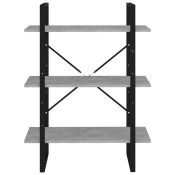 ARDEBO.de - Bücherregal Betongrau 80x30x105 cm Holzwerkstoff