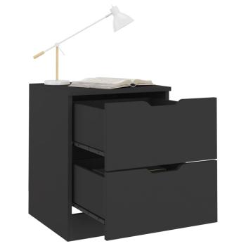 ARDEBO.de - Nachttisch Schwarz 40x40x50 cm Spanplatte