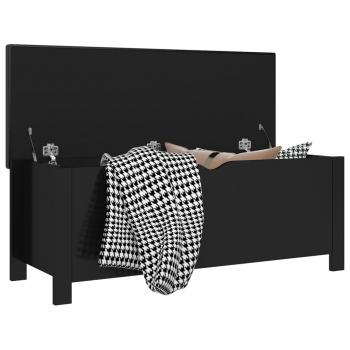 ARDEBO.de - Sitzbank mit Stauraum und Kissen Hochglanz-Schwarz 105x40x45cm
