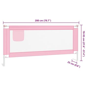 Kleinkind-Bettschutzgitter Rosa 200x25 cm Stoff