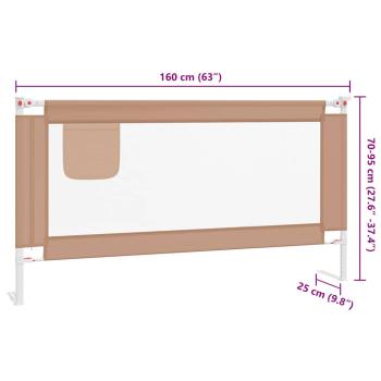 Kleinkind-Bettschutzgitter Taupe 180x25 cm Stoff