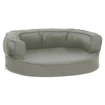 Hundematratze Ergonomisch 60x42 cm Leinenoptik Grau