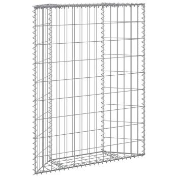  Gabionen-Hochbeet Trapezform Verzinkter Stahl 80x20x100 cm