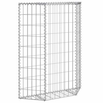  Gabionen-Hochbeet Trapezform Verzinkter Stahl 80x20x100 cm