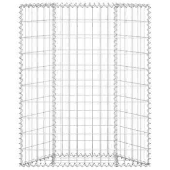 Gabionen-Hochbeet Trapezform Verzinkter Stahl 80x20x100 cm