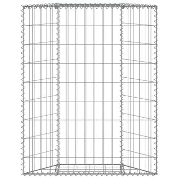 Gabionen-Hochbeet Trapezform Verzinkter Stahl 80x20x100 cm
