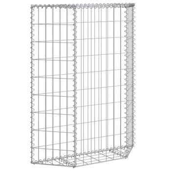  Gabionen-Hochbeet Trapezform Verzinkter Stahl 80x20x100 cm