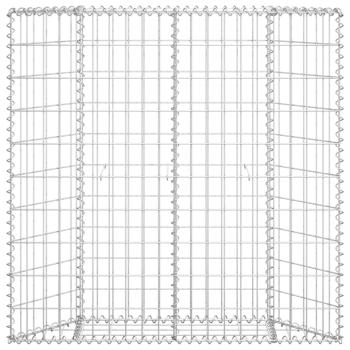  Gabionen-Hochbeet Trapezform Verzinkter Stahl 100x20x100 cm