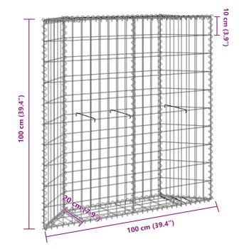  Gabionen-Hochbeet Trapezform Verzinkter Stahl 100x20x100 cm