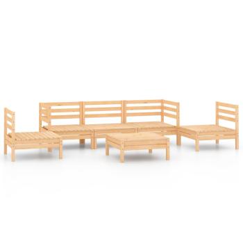6-tlg. Garten-Lounge-Set Kiefer Massivholz