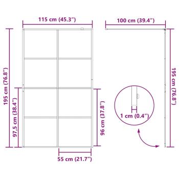 Duschwand für Begehbare Dusche mit Klarem ESG Glas 115x195 cm
