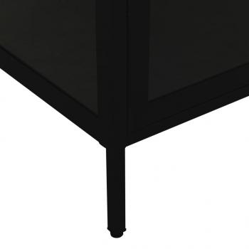 Vitrine Schwarz 90x40x180 cm Stahl und Gehärtetes Glas  