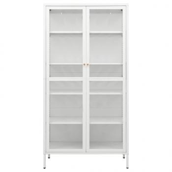 Vitrine Weiß 90x40x180 cm Stahl und Gehärtetes Glas  