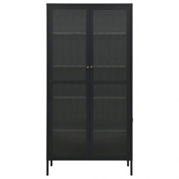 Vitrine Anthrazit 90x40x180 cm Stahl und Gehärtetes Glas  