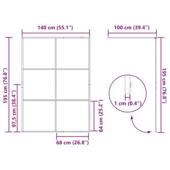 Duschwand für Begehbare Dusche mit Klarem ESG-Glas 140x195 cm