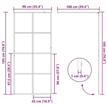 Duschwand für Begehbare Dusche mit Klarem ESG Glas 90x195 cm