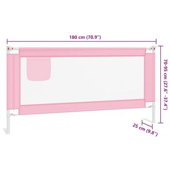 Kleinkind-Bettschutzgitter Rosa 180x25 cm Stoff