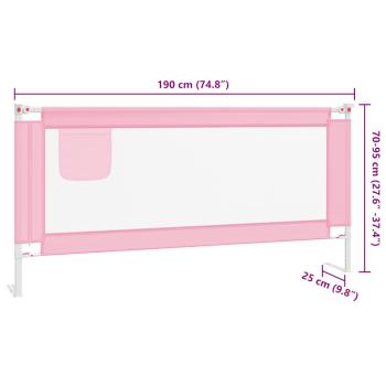 Kleinkind-Bettschutzgitter Rosa 190x25 cm Stoff