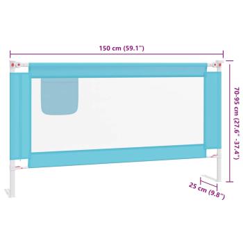 Kleinkind-Bettschutzgitter Blau 150x25 cm Stoff