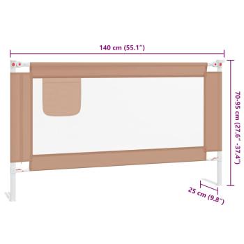 Kleinkind-Bettschutzgitter Taupe 140x25 cm Stoff
