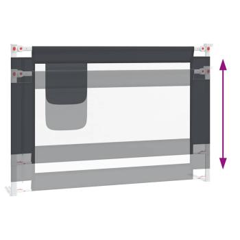 Kleinkind-Bettschutzgitter Dunkelgrau 100x25 cm Stoff