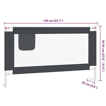 Kleinkind-Bettschutzgitter Dunkelgrau 140x25 cm Stoff