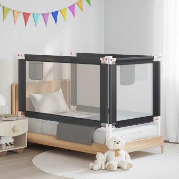 Kleinkind-Bettschutzgitter Dunkelgrau 150x25 cm Stoff