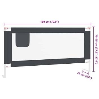 Kleinkind-Bettschutzgitter Dunkelgrau 180x25 cm Stoff