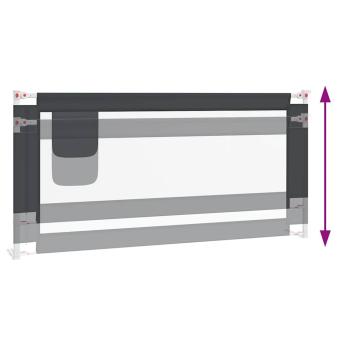Kleinkind-Bettschutzgitter Dunkelgrau 190x25 cm Stoff