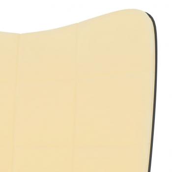 ARDEBO.de - Relaxsessel mit Hocker Cremeweiß Samt und PVC