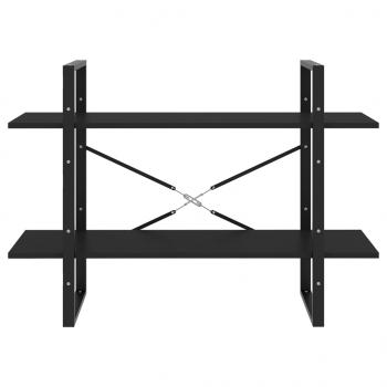 Bücherregal 2 Fächer Schwarz 100x30x70 cm Holzwerkstoff