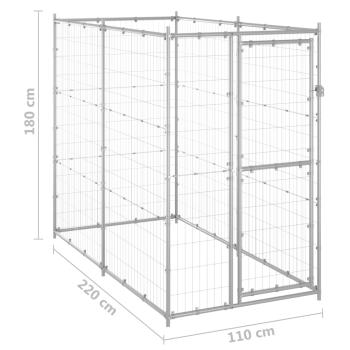Outdoor-Hundezwinger Verzinkter Stahl 110x220x180 cm