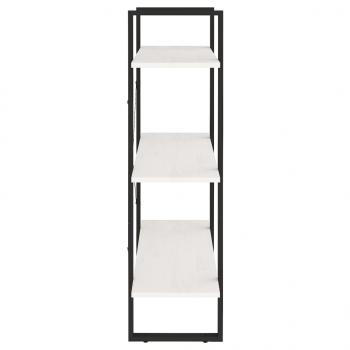 Bücherregal 3 Böden Weiß 80x30x105 cm Massivholz Kiefer
