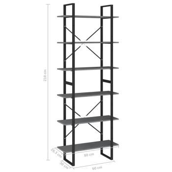 ARDEBO.de - Standregal Hoch Grau 80x30x210 cm Massivholz Kiefer