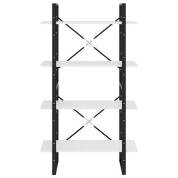 Bücherregal 4 Fächer Weiß 80x30x140 cm Holzwerkstoff