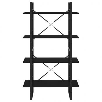 Bücherregal 4 Fächer Schwarz 80x30x140 cm Holzwerkstoff