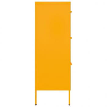 Schubladenschrank Senfgelb 80x35x101,5 cm Stahl    