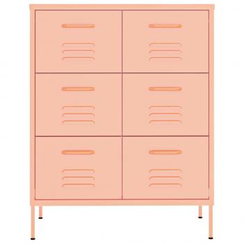 Schubladenschrank Rosa 80x35x101,5 cm Stahl    